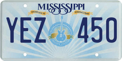 MS license plate YEZ450