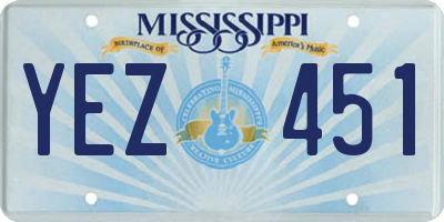 MS license plate YEZ451