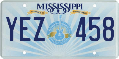 MS license plate YEZ458