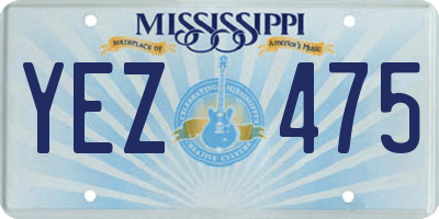 MS license plate YEZ475