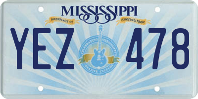 MS license plate YEZ478