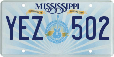 MS license plate YEZ502