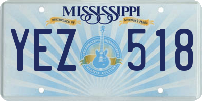 MS license plate YEZ518