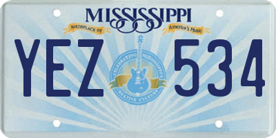 MS license plate YEZ534