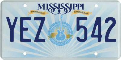 MS license plate YEZ542