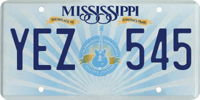 MS license plate YEZ545