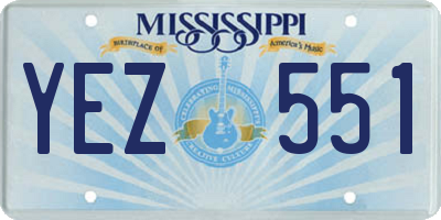 MS license plate YEZ551