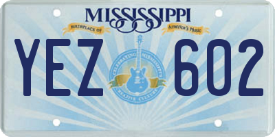 MS license plate YEZ602