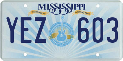 MS license plate YEZ603