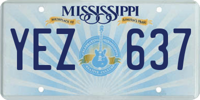 MS license plate YEZ637