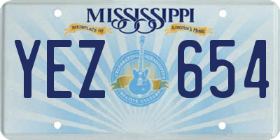 MS license plate YEZ654