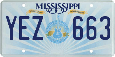 MS license plate YEZ663