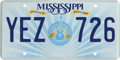 MS license plate YEZ726