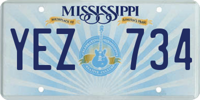 MS license plate YEZ734