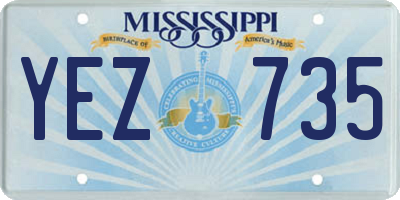 MS license plate YEZ735