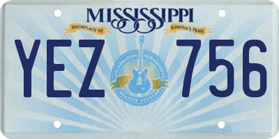MS license plate YEZ756