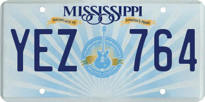 MS license plate YEZ764