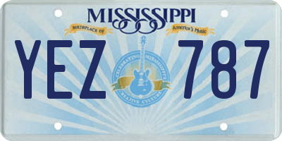 MS license plate YEZ787