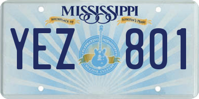 MS license plate YEZ801