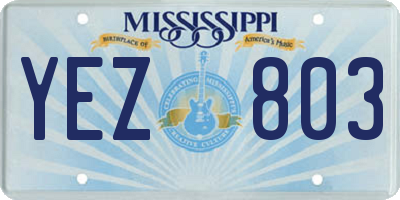 MS license plate YEZ803