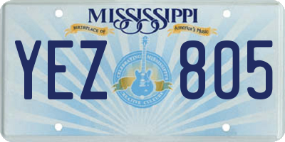 MS license plate YEZ805