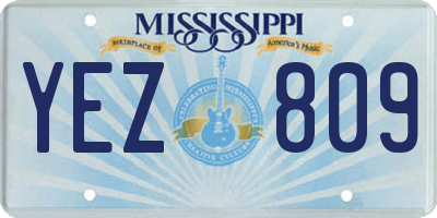 MS license plate YEZ809