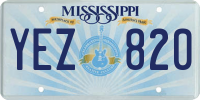 MS license plate YEZ820