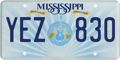 MS license plate YEZ830