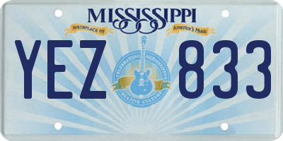 MS license plate YEZ833