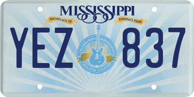 MS license plate YEZ837