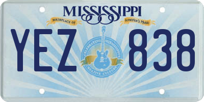 MS license plate YEZ838