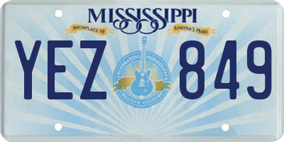 MS license plate YEZ849