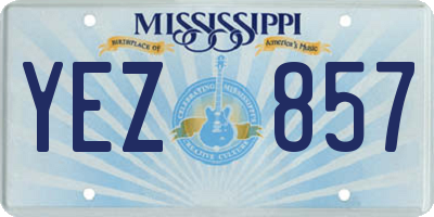 MS license plate YEZ857