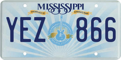 MS license plate YEZ866