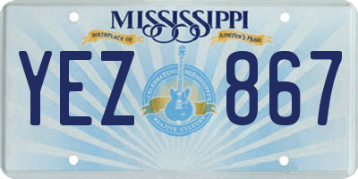 MS license plate YEZ867