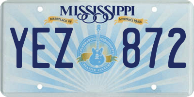 MS license plate YEZ872
