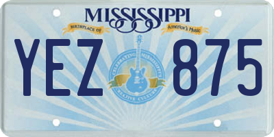 MS license plate YEZ875
