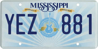 MS license plate YEZ881