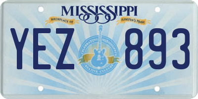 MS license plate YEZ893