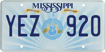 MS license plate YEZ920