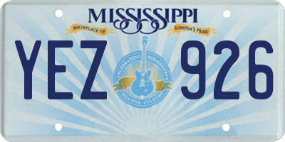 MS license plate YEZ926