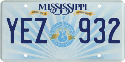 MS license plate YEZ932