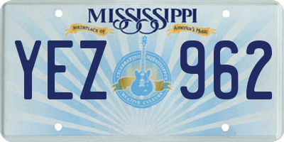 MS license plate YEZ962