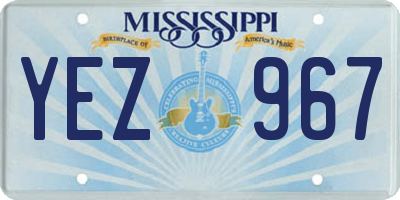 MS license plate YEZ967