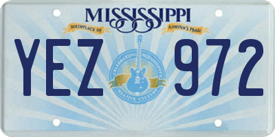 MS license plate YEZ972