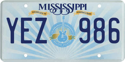 MS license plate YEZ986