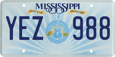 MS license plate YEZ988