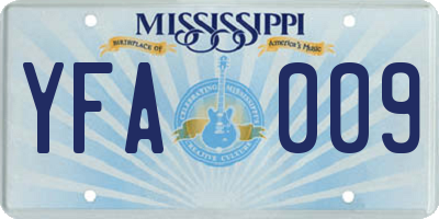 MS license plate YFA009