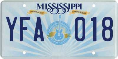 MS license plate YFA018