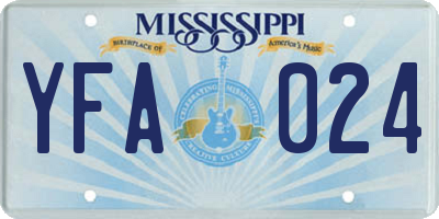 MS license plate YFA024